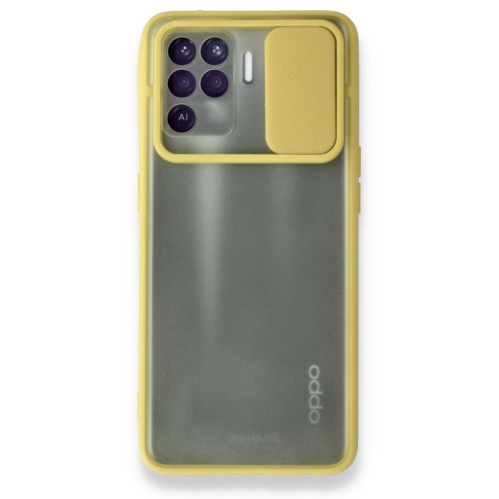 CLZ942 Oppo Reno 5 Lite Kılıf Palm Buzlu Kamera Sürgülü Silikon - Ürün Rengi : Pembe