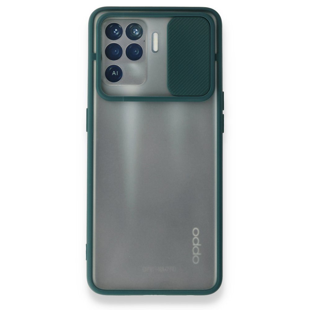 CLZ942 Oppo Reno 5 Lite Kılıf Palm Buzlu Kamera Sürgülü Silikon - Ürün Rengi : Siyah