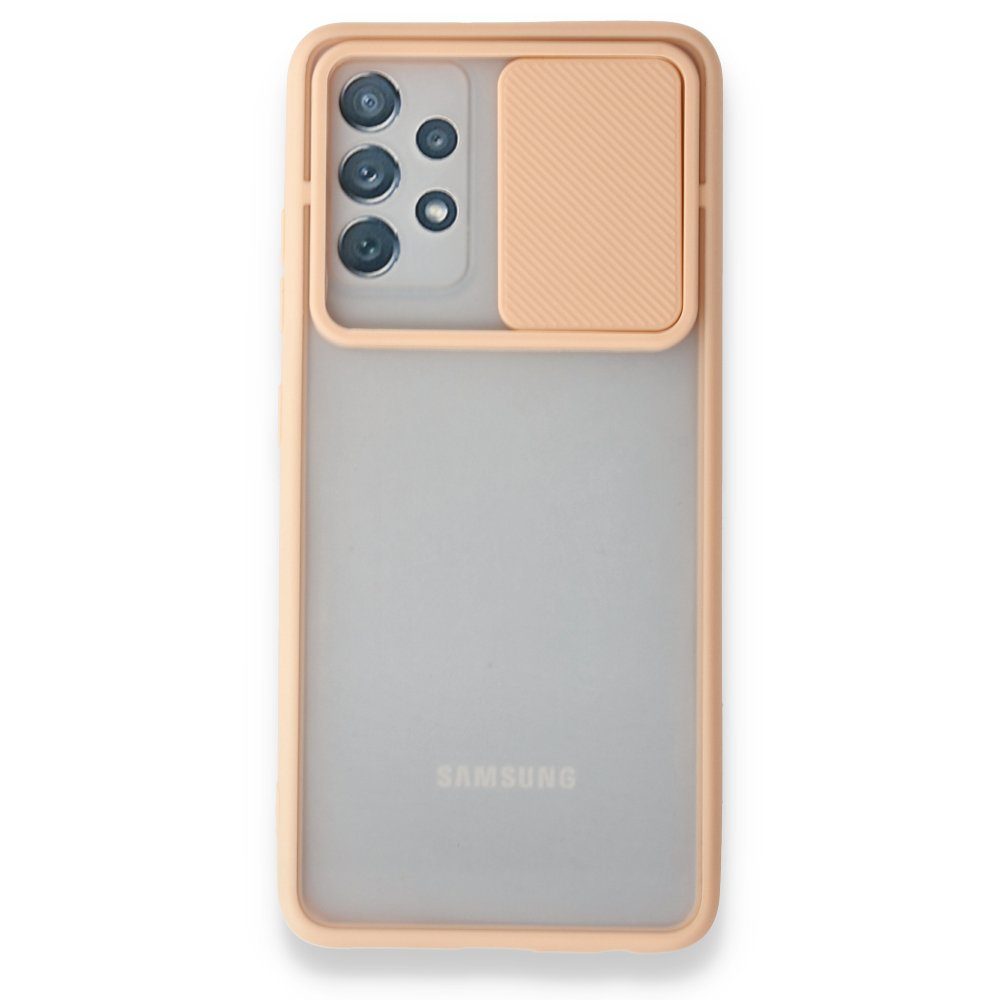 CLZ942 Samsung Galaxy A52 Kılıf Palm Buzlu Kamera Sürgülü Silikon - Ürün Rengi : Siyah