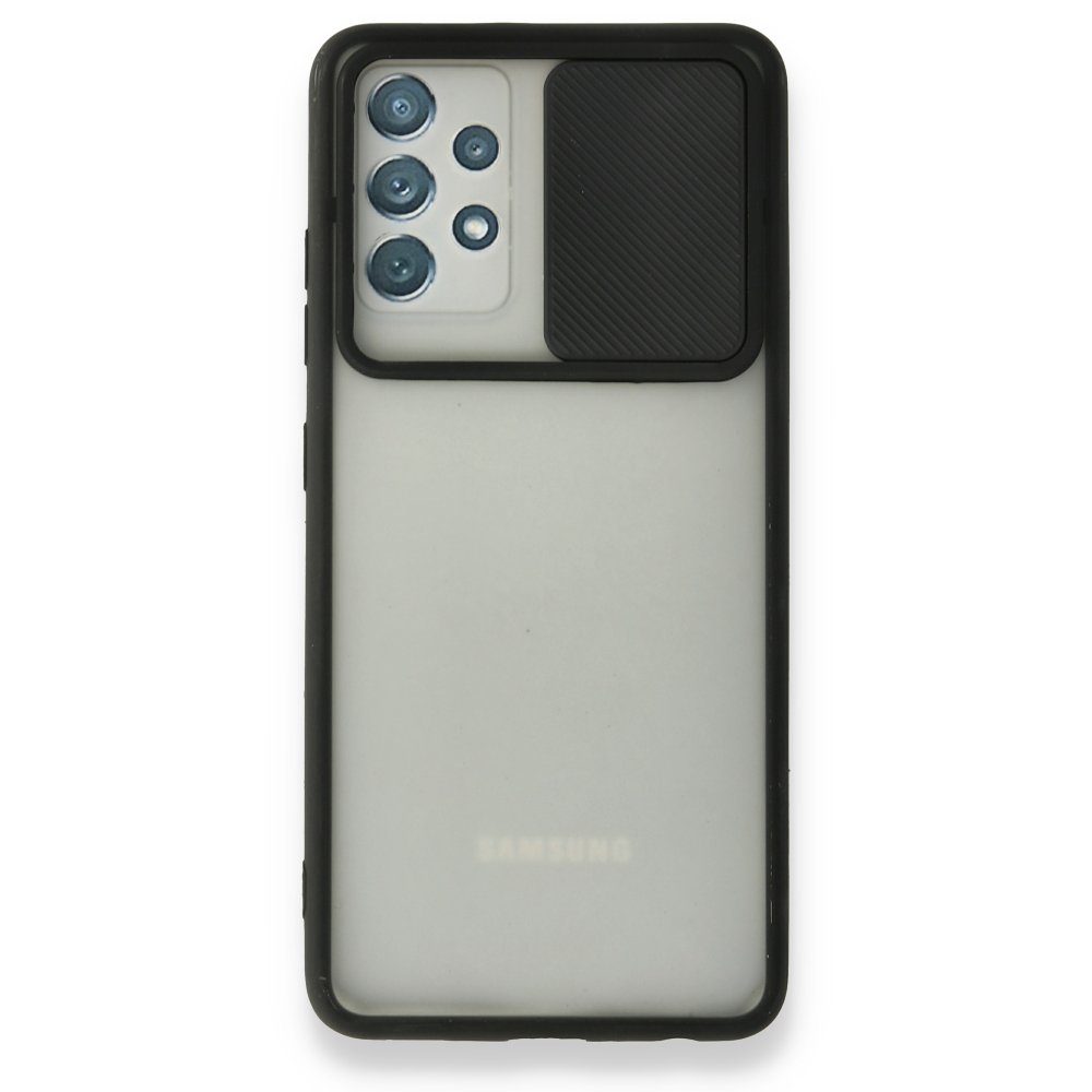 CLZ942 Samsung Galaxy A72 Kılıf Palm Buzlu Kamera Sürgülü Silikon - Ürün Rengi : Lila