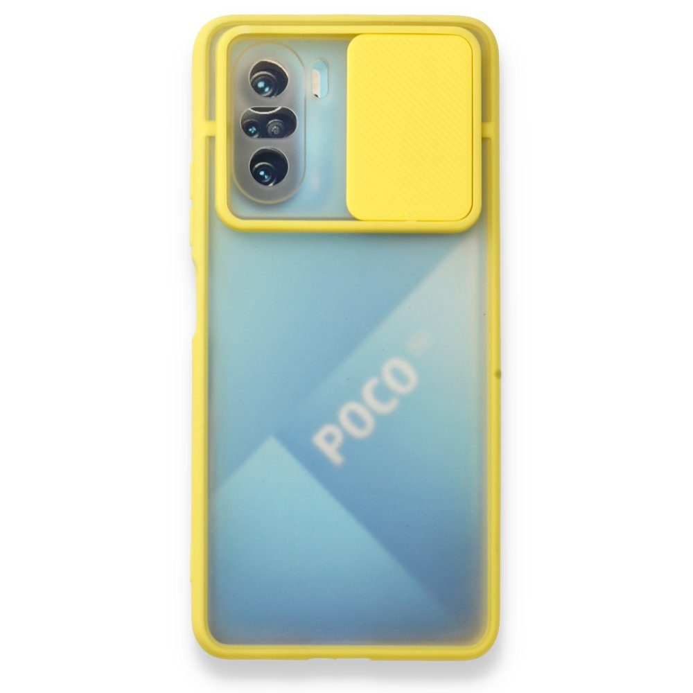 CLZ942 Xiaomi Poco F3 Kılıf Palm Buzlu Kamera Sürgülü Silikon - Ürün Rengi : Turkuaz