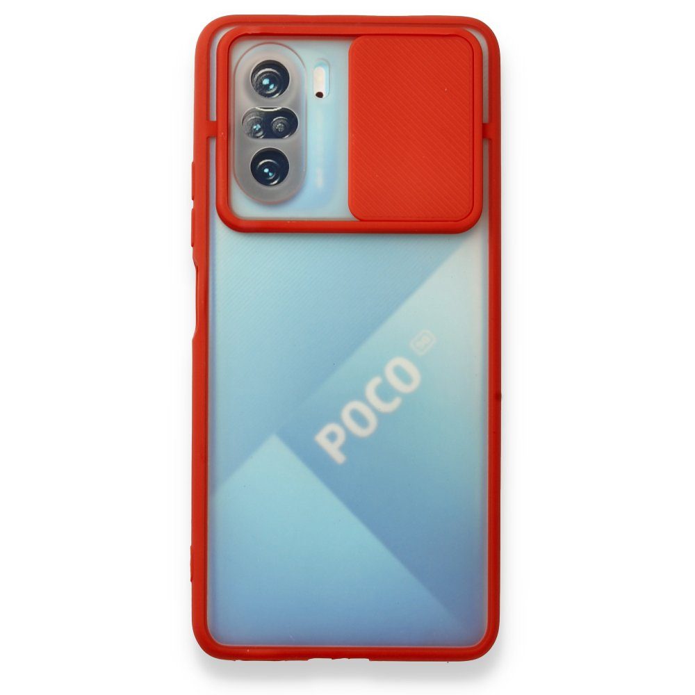 CLZ942 Xiaomi Poco F3 Kılıf Palm Buzlu Kamera Sürgülü Silikon - Ürün Rengi : Siyah