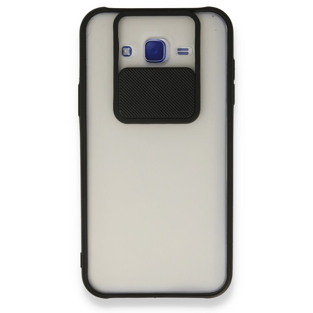 CLZ942 Samsung Galaxy J7 Kılıf Palm Buzlu Kamera Sürgülü Silikon - Ürün Rengi : Siyah