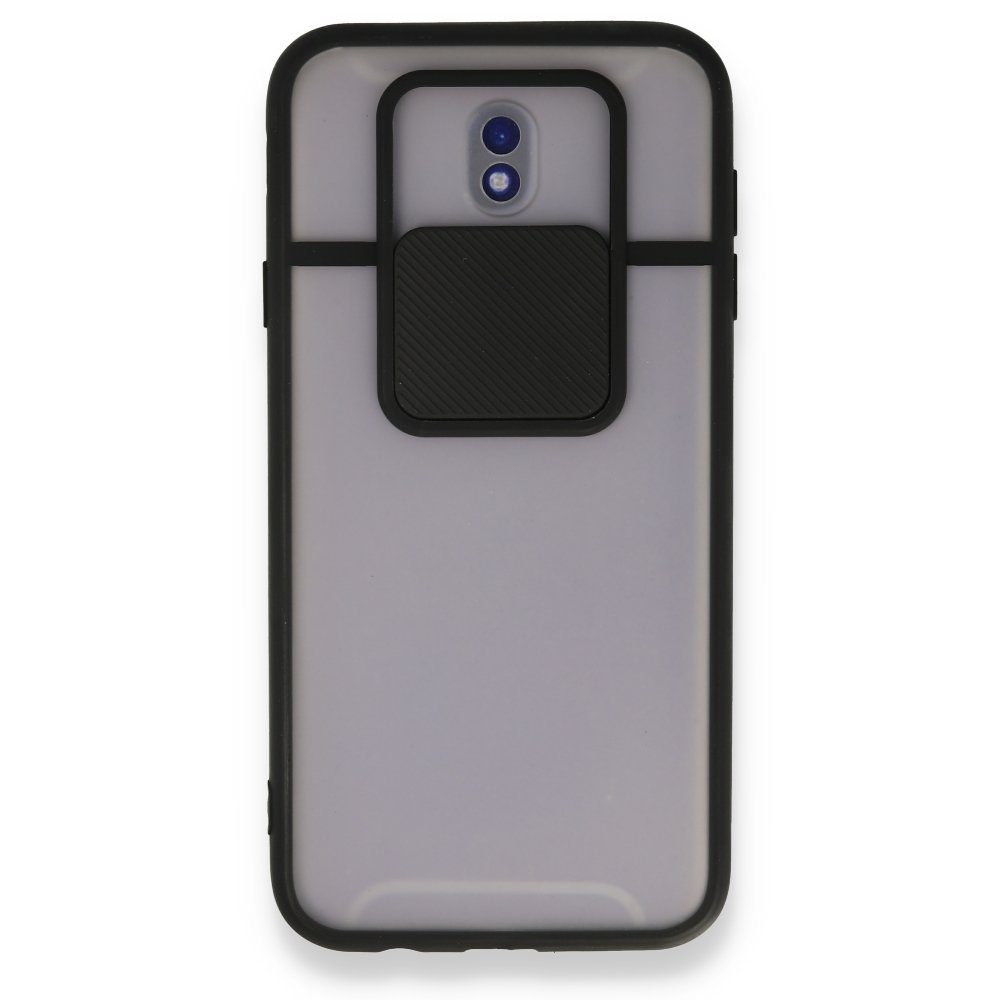 CLZ942 Samsung Galaxy J7 Pro / J730 Kılıf Palm Buzlu Kamera Sürgülü Silikon - Ürün Rengi : Siyah