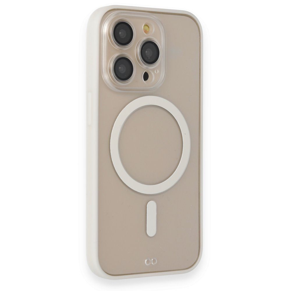 CLZ942 İphone 13 Pro Kılıf Grand Magneticsafe Kapak - Ürün Rengi : Beyaz