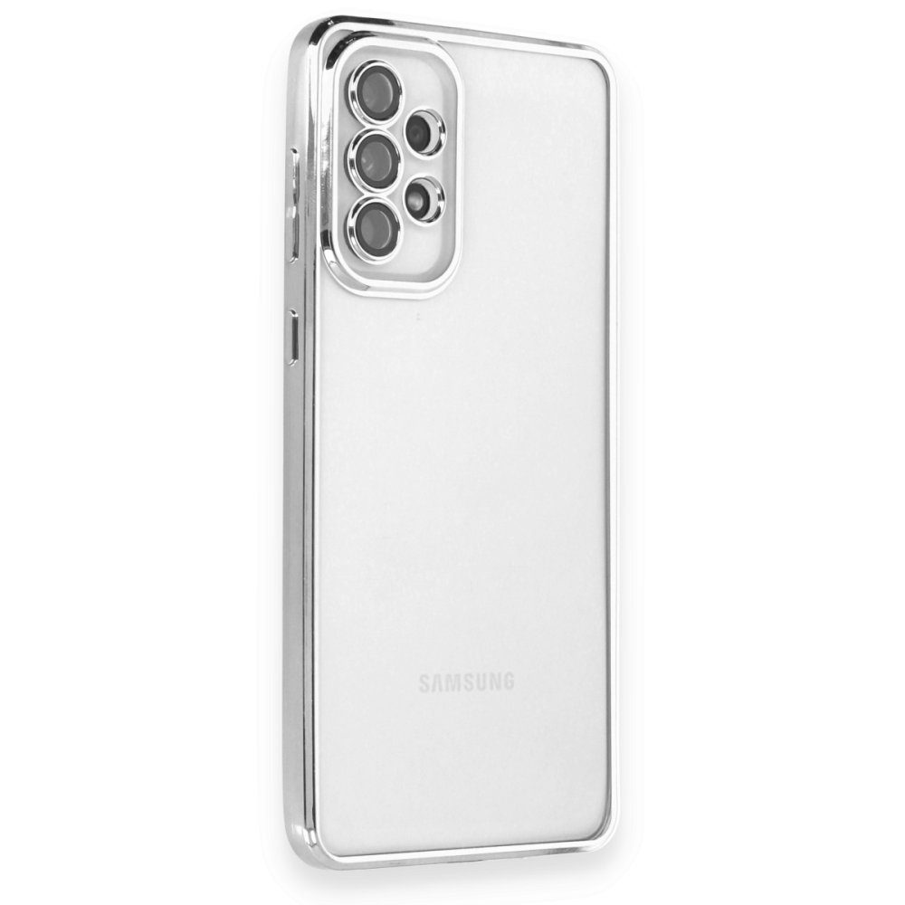 CLZ942 Samsung Galaxy A33 5g Kılıf Razer Lensli Silikon - Ürün Rengi : Gümüş