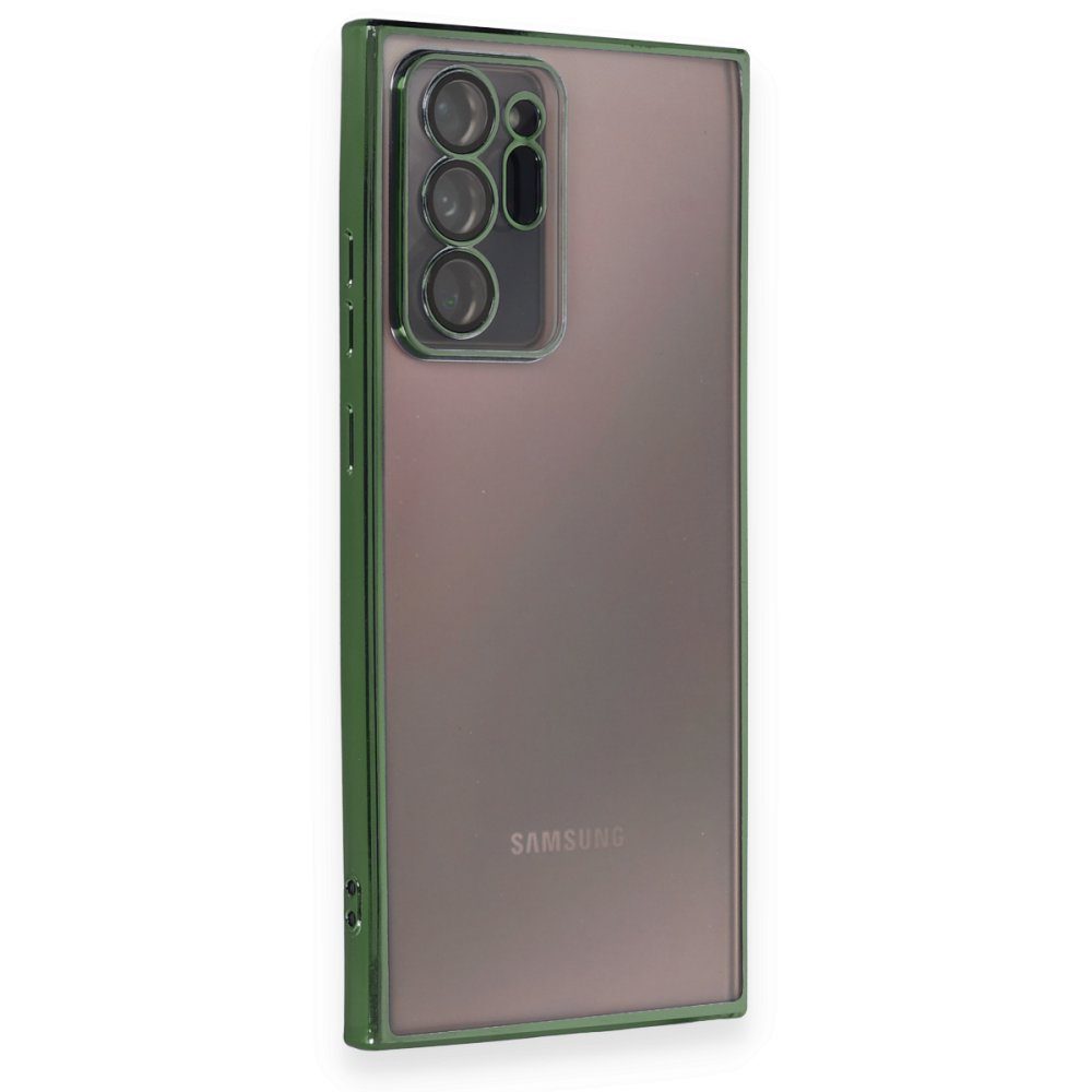 CLZ942 Samsung Galaxy Note 20 Ultra Kılıf Razer Lensli Silikon - Ürün Rengi : Yeşil