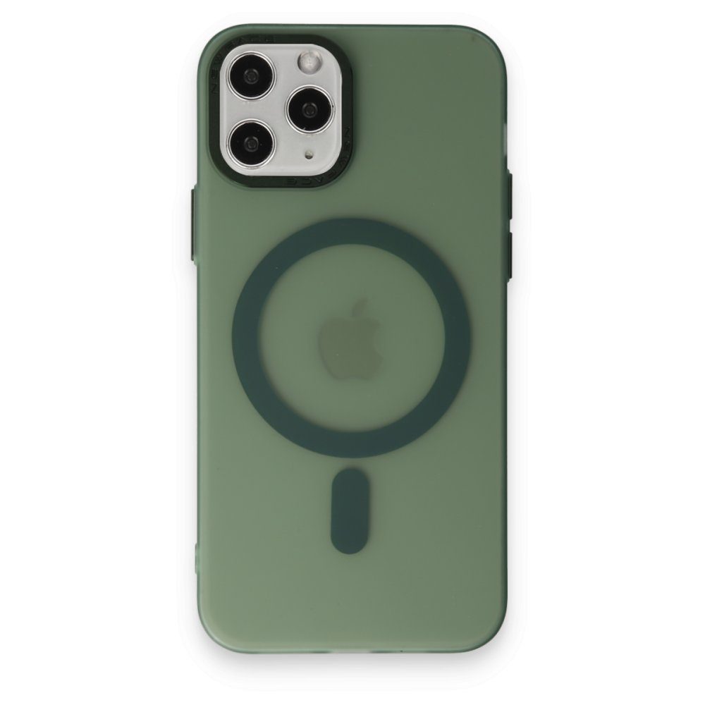 CLZ942 İphone 11 Pro Max Kılıf Lodos Magneticsafe Mat Kapak - Ürün Rengi : Köknar Yeşili
