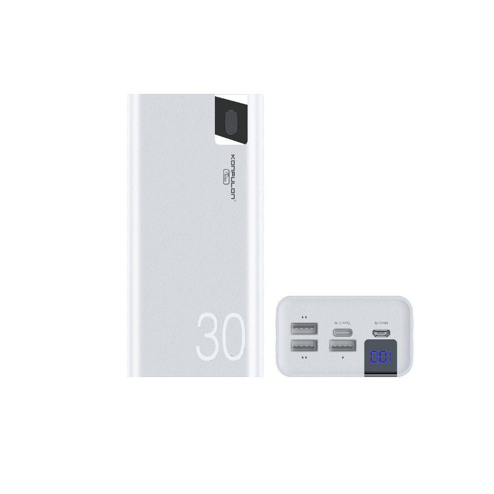 CLZ942 A19 Dijital Ekranlı Powerbank 30.000 Mah Hızlı Şarj - Ürün Rengi : Beyaz