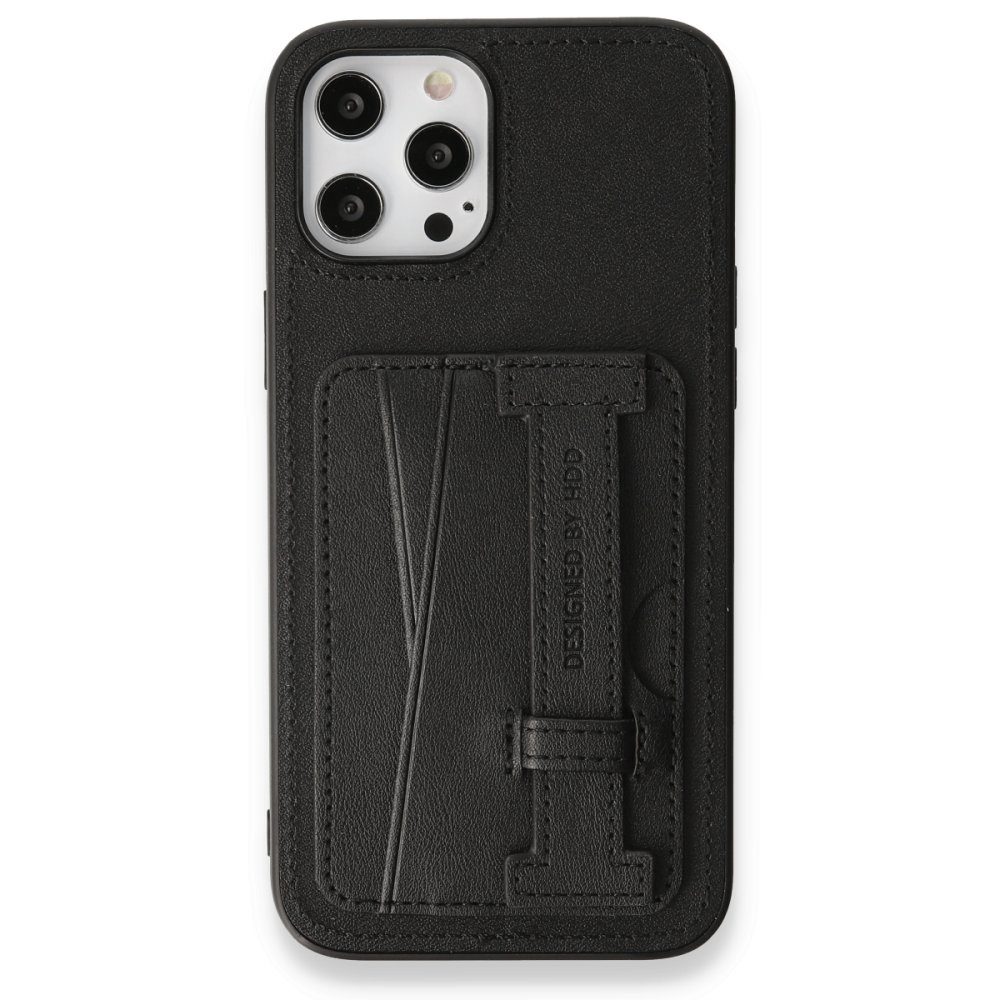 CLZ942 İphone 14 Pro Kılıf Hd Deri Kartvizitli Kapak - Ürün Rengi : Siyah