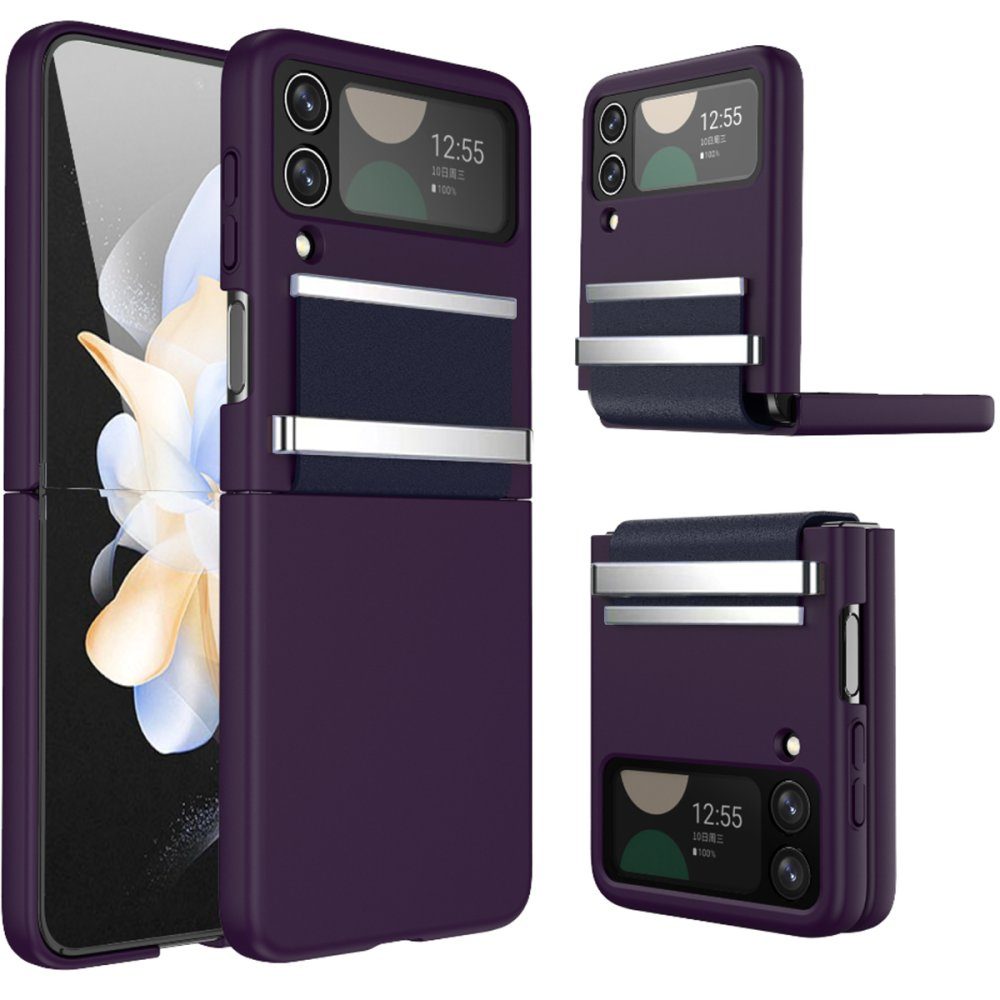 CLZ942 Samsung Galaxy Z Flip 3 Kılıf Belt Flip Kapak - Ürün Rengi : Mor