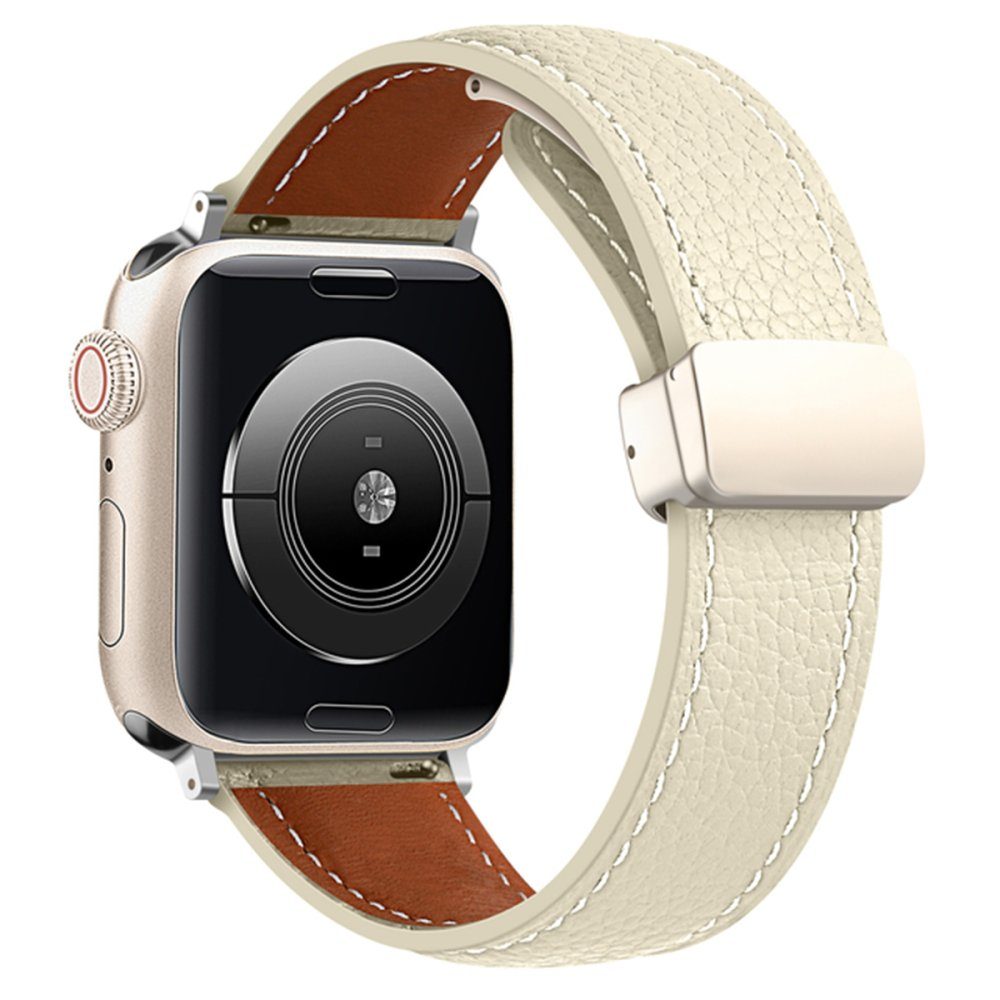 CLZ942 Apple Watch 45mm Kr414 Daks Deri Kordon - Ürün Rengi : Lacivert