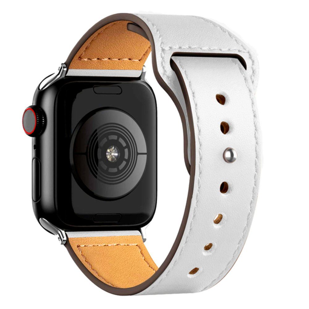 CLZ942 Apple Watch 42mm Kr415 Luaz Deri Kordon - Ürün Rengi : Beyaz