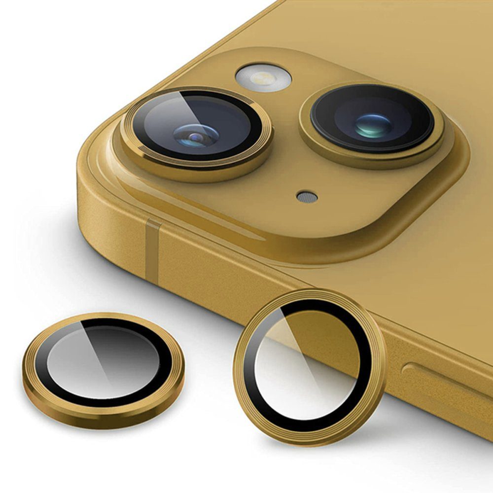 CLZ942 İphone 14 Plus Valdez Metal Kamera Lens - Ürün Rengi : Gold