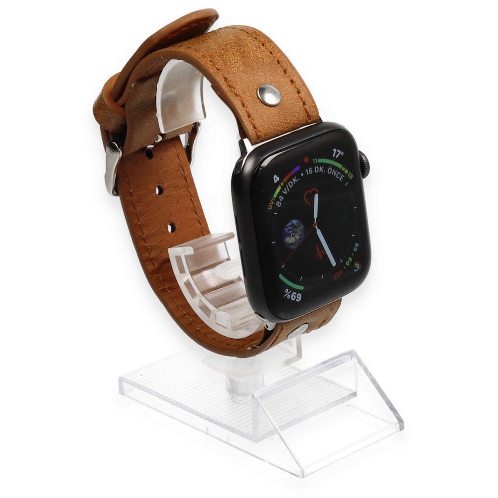 CLZ942 Apple Watch 42mm Nl18 Deri Kordon - Ürün Rengi : Kahverengi