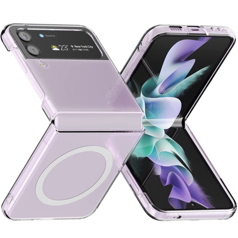 CLZ942 Samsung Galaxy Z Flip 4 Kılıf Magneticsafe  Silikon - Ürün Rengi : Şeffaf