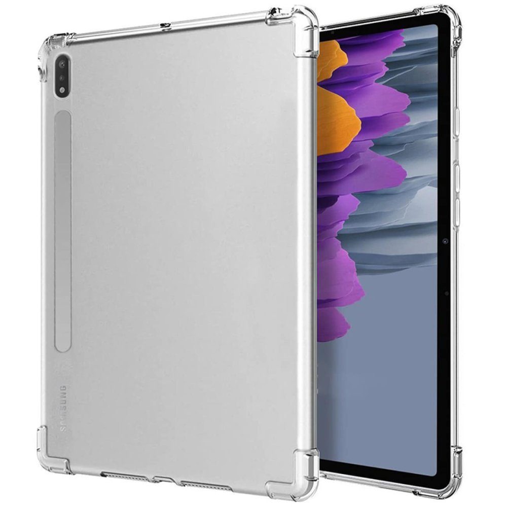 CLZ942 Samsung Galaxy T970 Tab S7 Plus 12.4 Kılıf Anti  Tablet Silikon - Ürün Rengi : Şeffaf