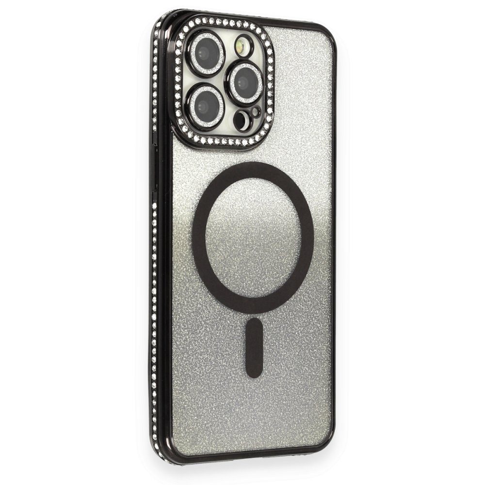 CLZ942 İphone 14 Pro Kılıf Joke Simli Magneticsafe Kılıf - Ürün Rengi : Gold
