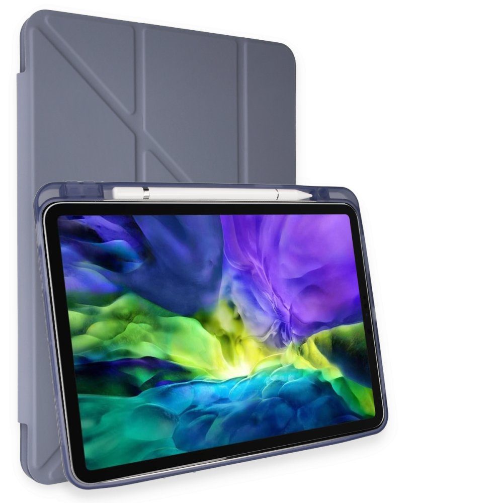 CLZ942 İpad Pro 11 (2018) Kılıf Kalemlikli Mars Tablet Kılıfı - Ürün Rengi : Gri
