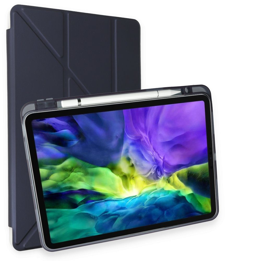 CLZ942 İpad Air 4 10.9 Kılıf Kalemlikli Hugo Tablet Kılıfı - Ürün Rengi : Siyah