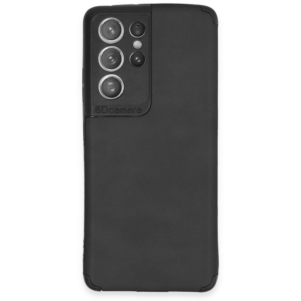 CLZ942 Samsung Galaxy S21 Ultra Kılıf Loop Deri Silikon - Ürün Rengi : Siyah