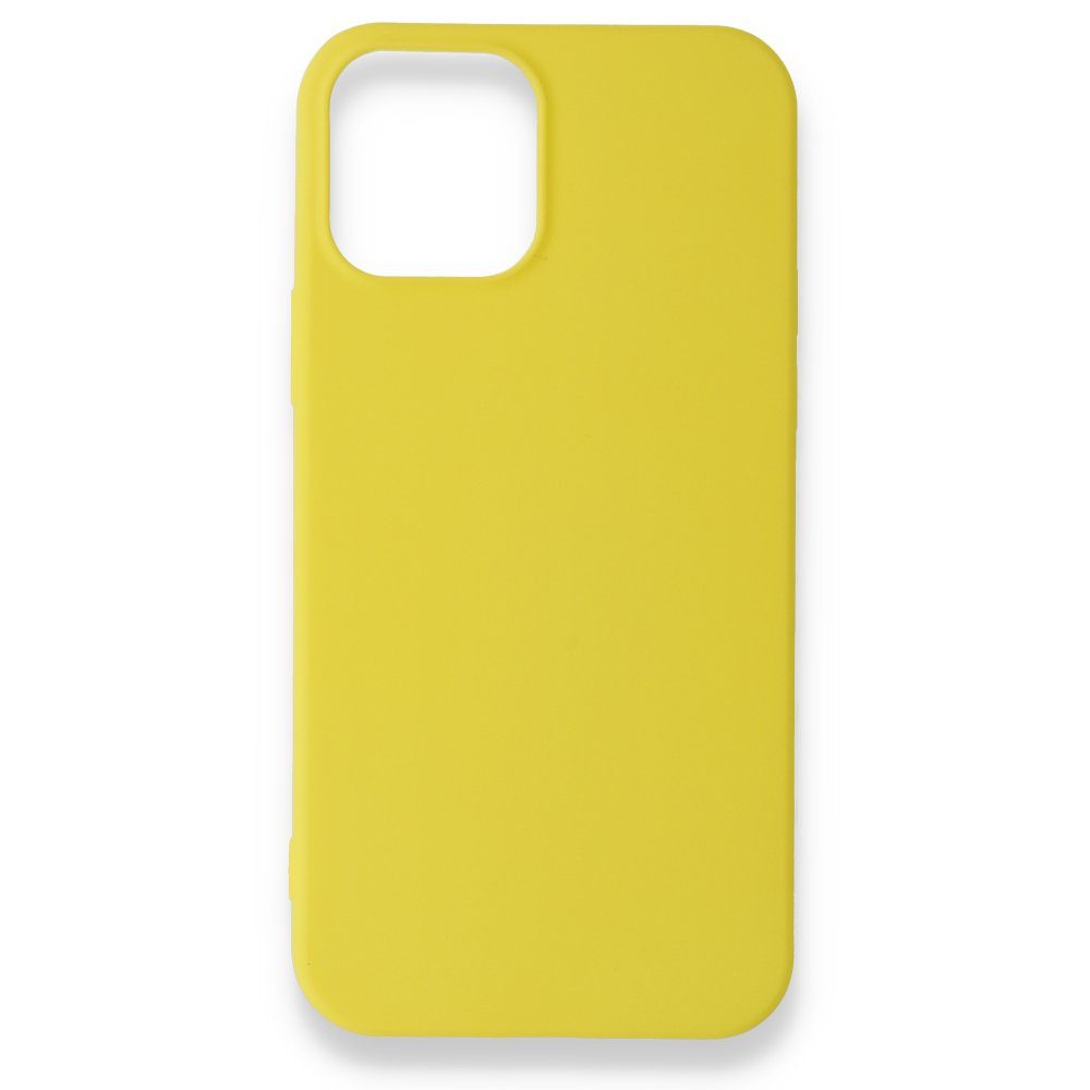 CLZ942 İphone 12 Pro Max Kılıf First Silikon - Ürün Rengi : Sarı