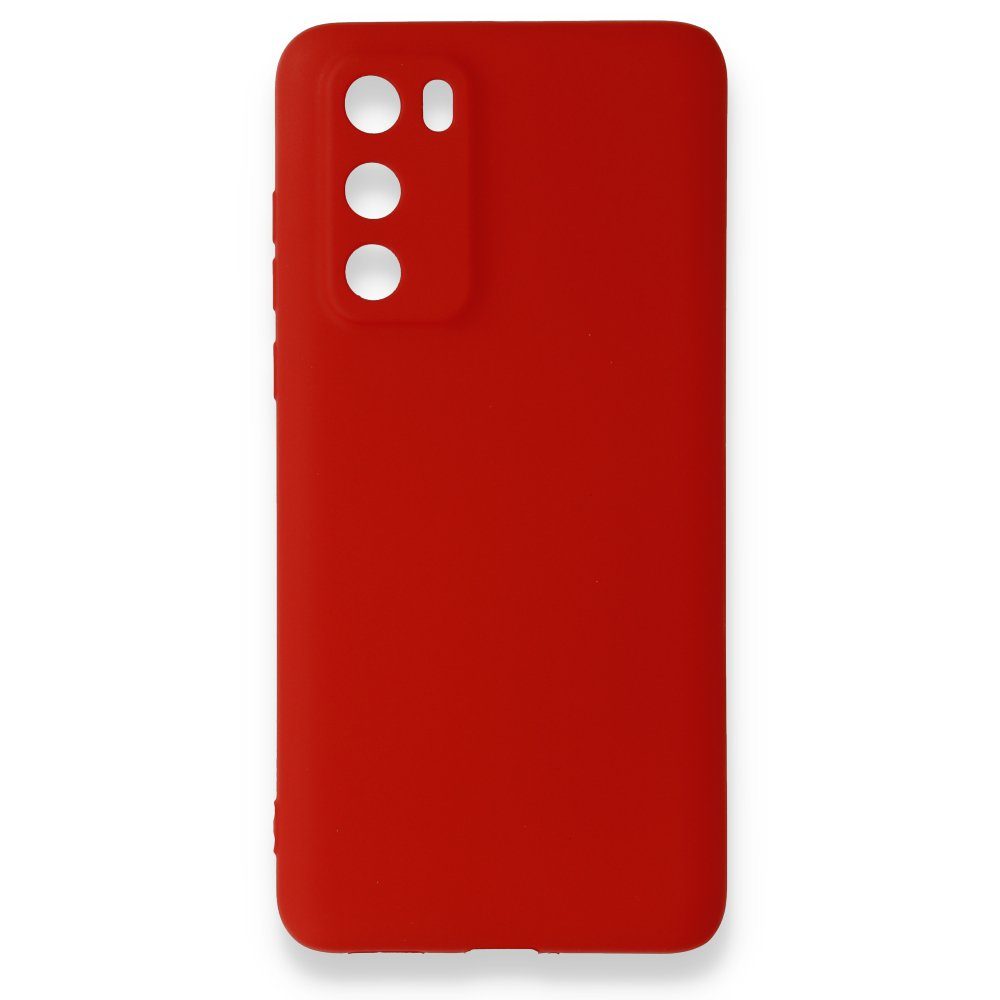CLZ942 Huawei P40 Kılıf First Silikon - Ürün Rengi : Kırmızı