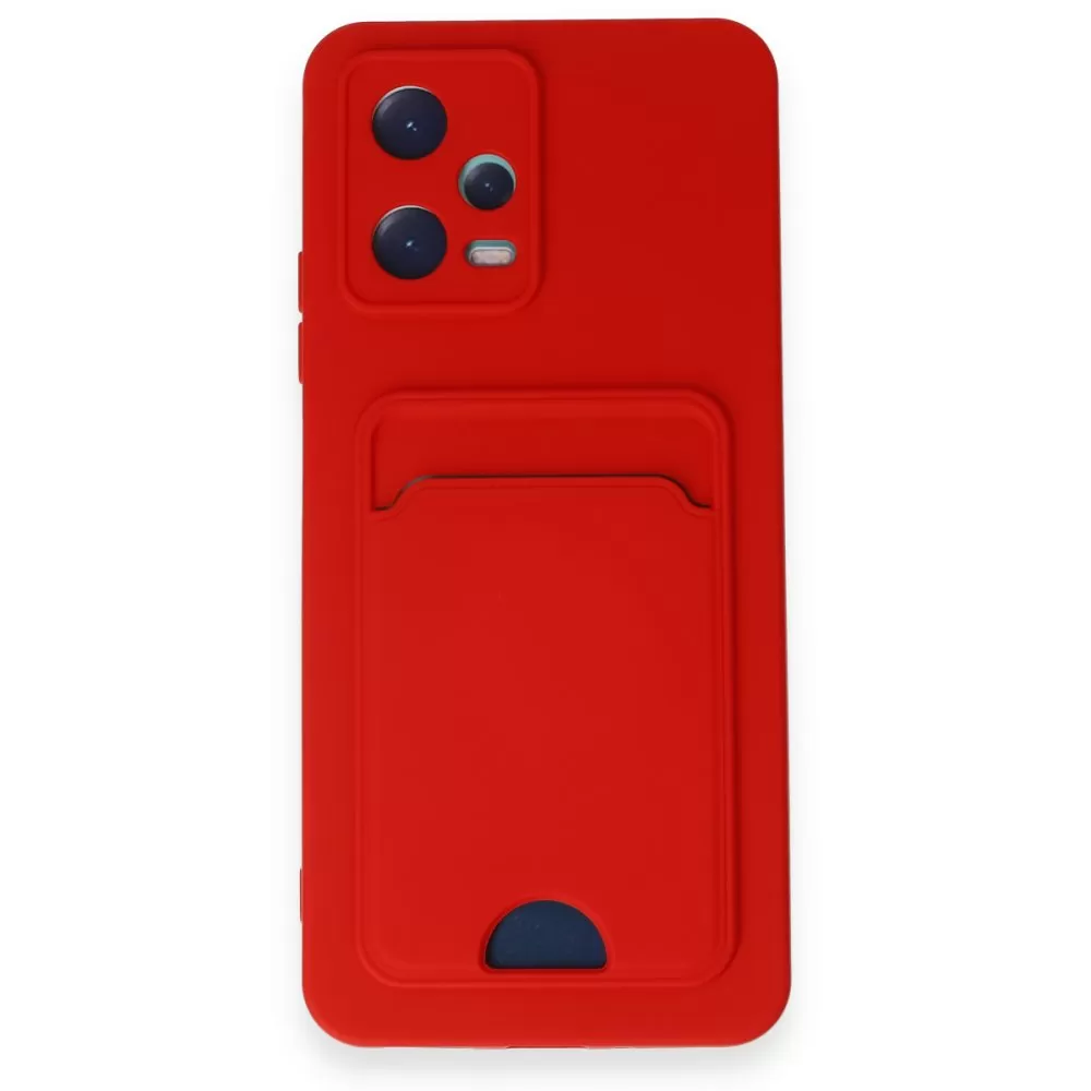 CLZ942 Xiaomi Redmi Note 12 5g Kılıf Kelvin Kartvizitli Silikon - Ürün Rengi : Kırmızı