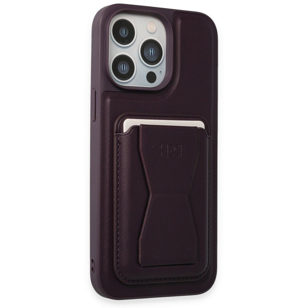 CLZ942 İphone 14 Pro Kılıf Hd Deri Luxury Magnet Kartvizitli Kapak - Ürün Rengi : Koyu Yeşil