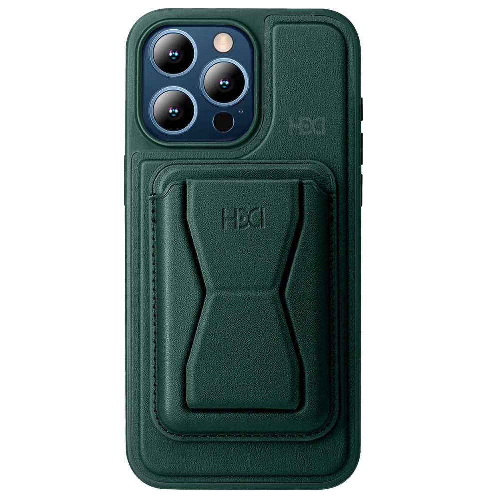 CLZ942 İphone 15 Pro Kılıf Hd Deri Luxury Magnet Kartvizitli Kapak - Ürün Rengi : Koyu Yeşil