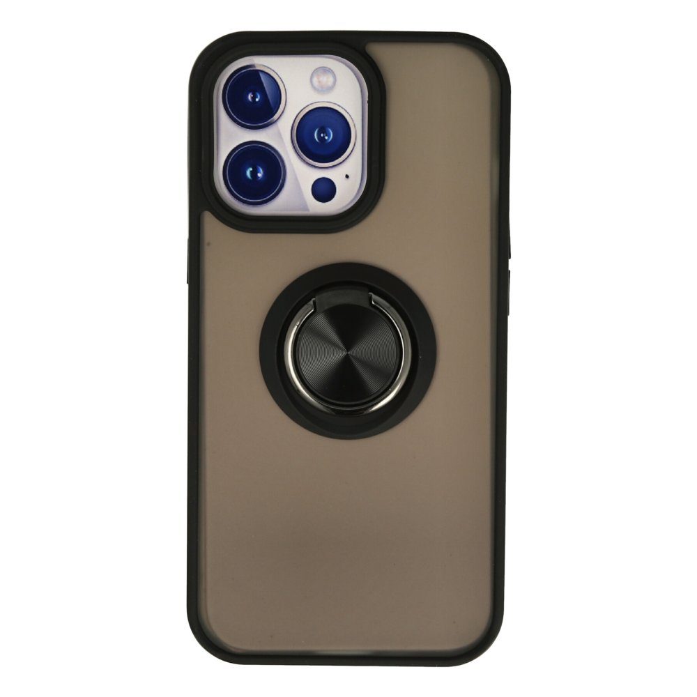 CLZ942 İphone 15 Pro Kılıf Montreal Yüzüklü Silikon Kapak - Ürün Rengi : Siyah
