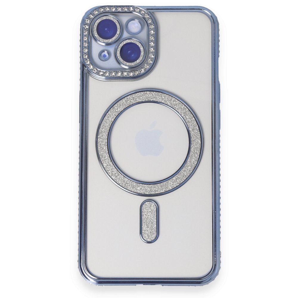 CLZ942 İphone 15 Kılıf Joke Simli Magneticsafe Kılıf - Ürün Rengi : Gümüş
