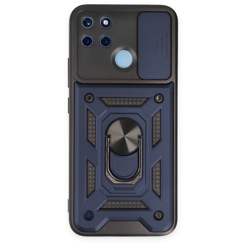 CLZ942 Realme C25y Kılıf Pars Lens Yüzüklü Silikon - Ürün Rengi : Siyah