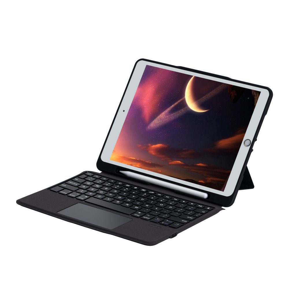 CLZ192 İpad Air 4 10.9 Kılıf Kontra Klavyeli Tablet Kılıfı - Ürün Rengi : Siyah