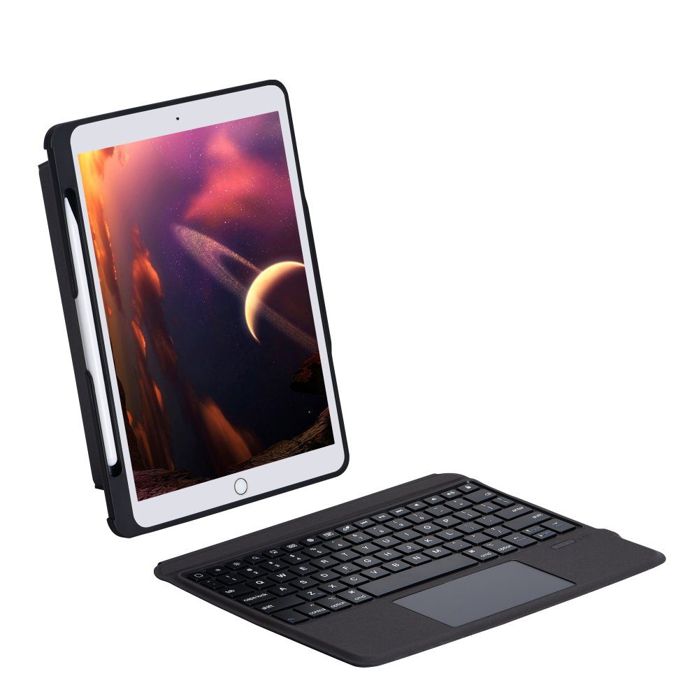 CLZ192 İpad Air 4 10.9 Kılıf Kontra Klavyeli Tablet Kılıfı - Ürün Rengi : Siyah