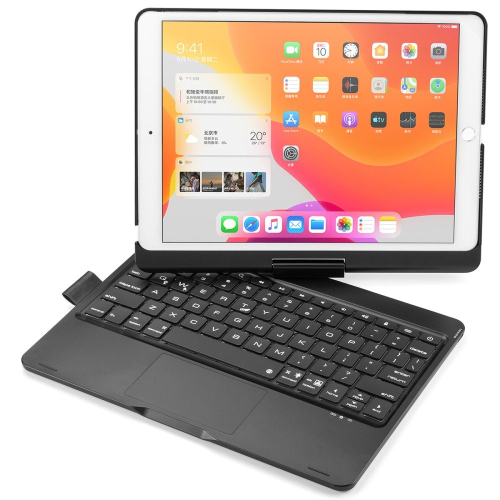 CLZ942 İpad 5 Air 9.7 Kılıf Magic Dönen Klavyeli Tablet Kılıf - Ürün Rengi : Siyah