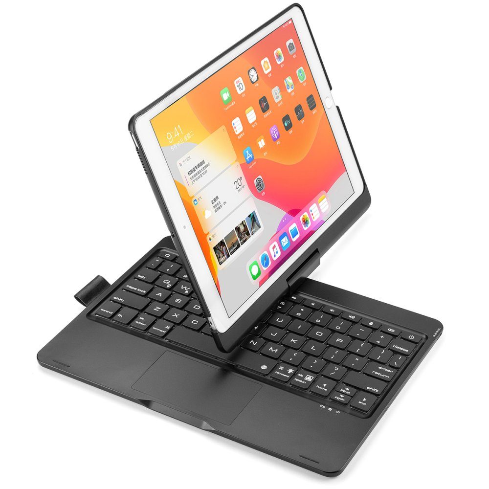 CLZ942 İpad Air 2 9.7 Kılıf Magic Dönen Klavyeli Tablet Kılıf - Ürün Rengi : Siyah