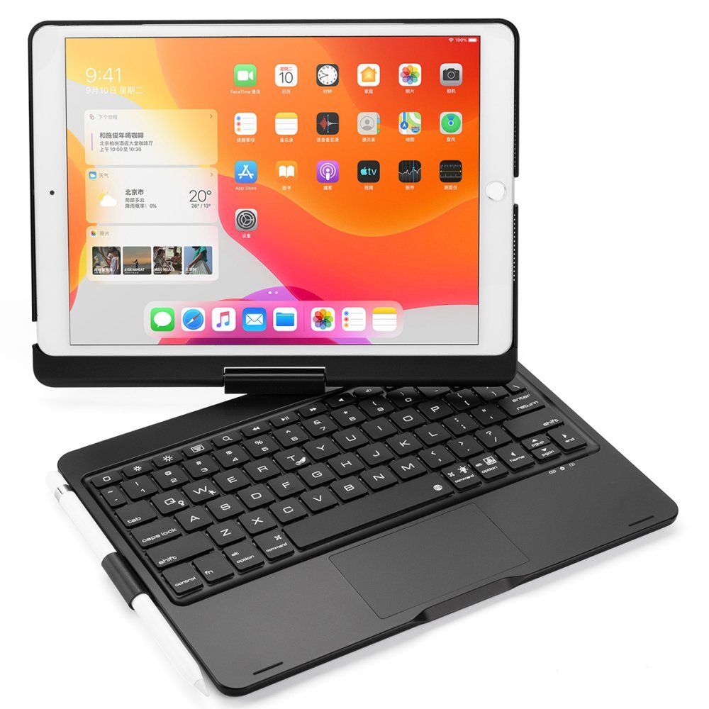 CLZ942 İpad 9.7 (2017) Kılıf Magic Dönen Klavyeli Tablet Kılıf - Ürün Rengi : Siyah