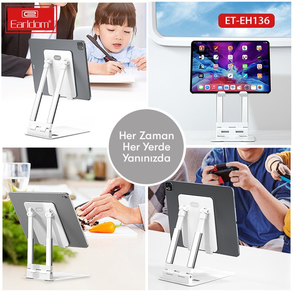 CLZ942 Earldom Eh136 Ayarlanabilir Telefon Ve Tablet Tutucu - Ürün Rengi : Beyaz