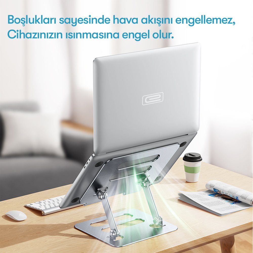 CLZ942 Earldom Eh204 Ayarlanabilir Metal Laptop Ve Tablet Standı - Ürün Rengi : Gümüş
