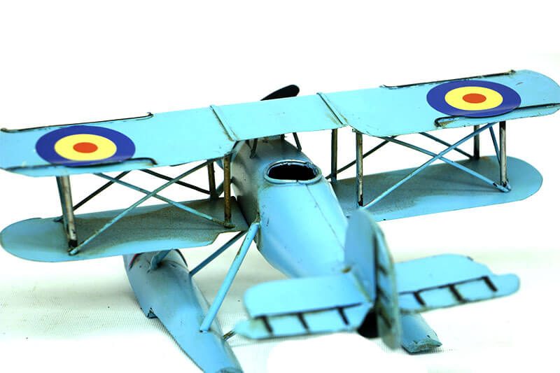 CLZ192 Dekoratif Metal Uçak Çift Kanatlı