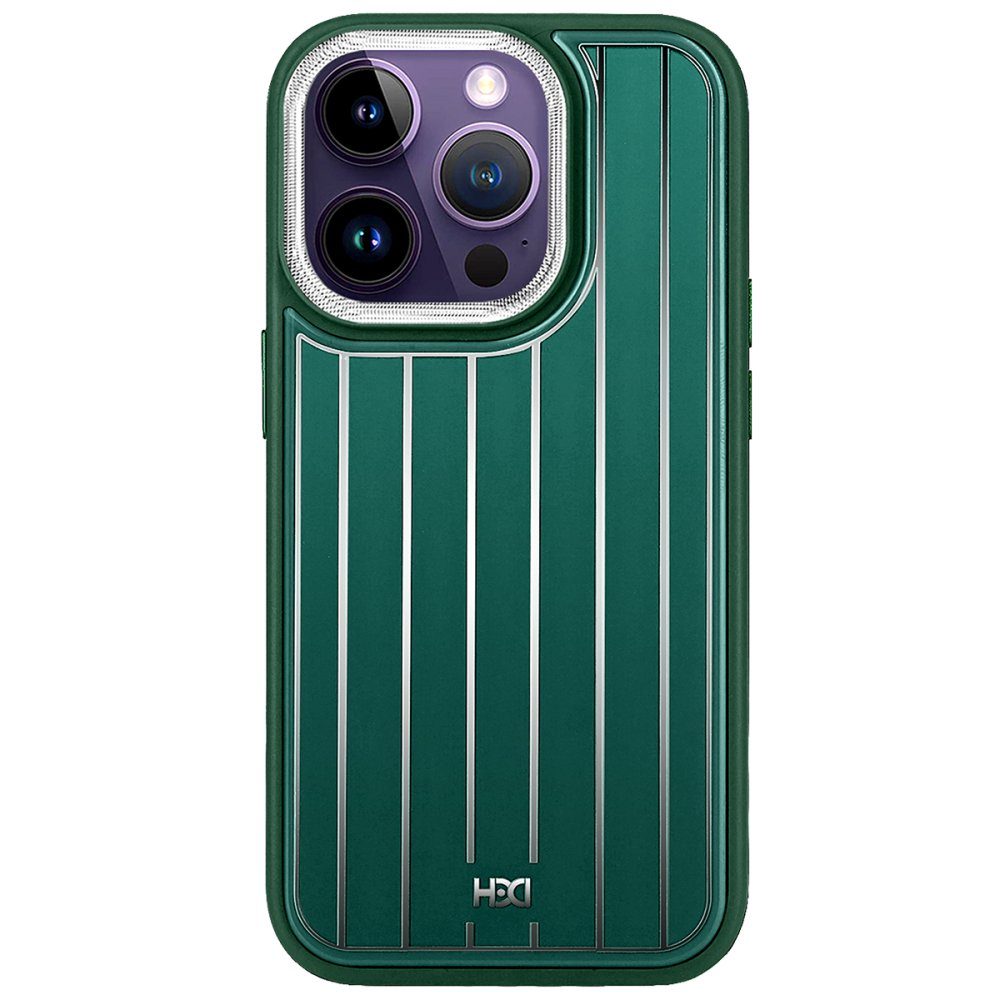 CLZ942 İphone 14 Pro Kılıf Hbc-190 Kolaj Kapak - Ürün Rengi : Koyu Yeşil
