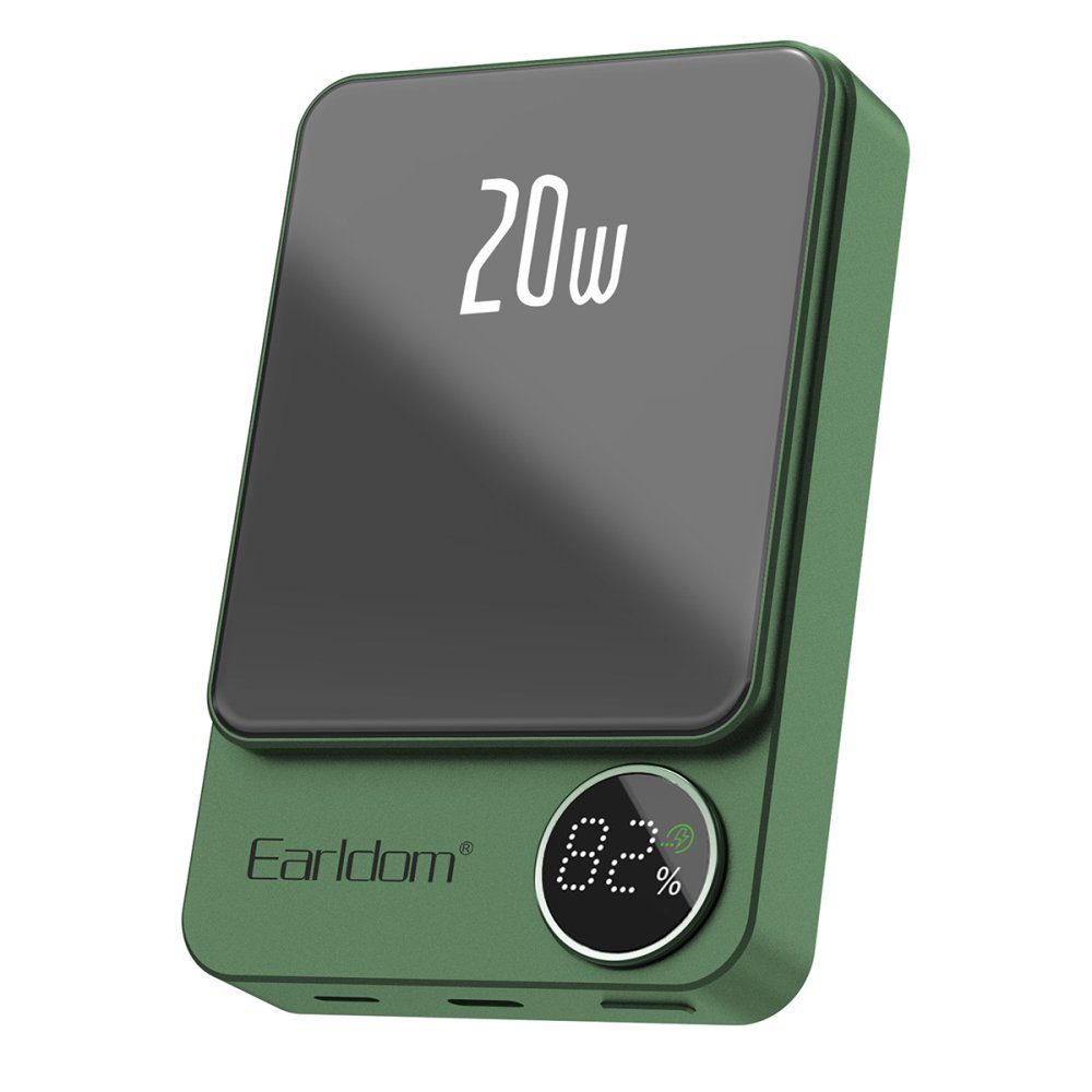 CLZ942 Earldom Pd24 10.000 Mah 20w Kablosuz Şarjlı Pd Hızlı Şarj Mini Powerbank - Ürün Rengi : Yeşil