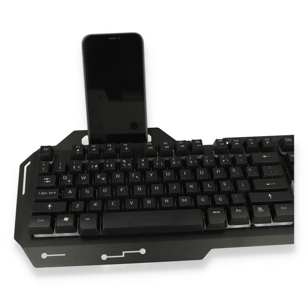 CLZ942 V1 Rgb Işıklı Metal Yüzey Türkçe Q Kablolu Gaming Klavye - Ürün Rengi : Siyah