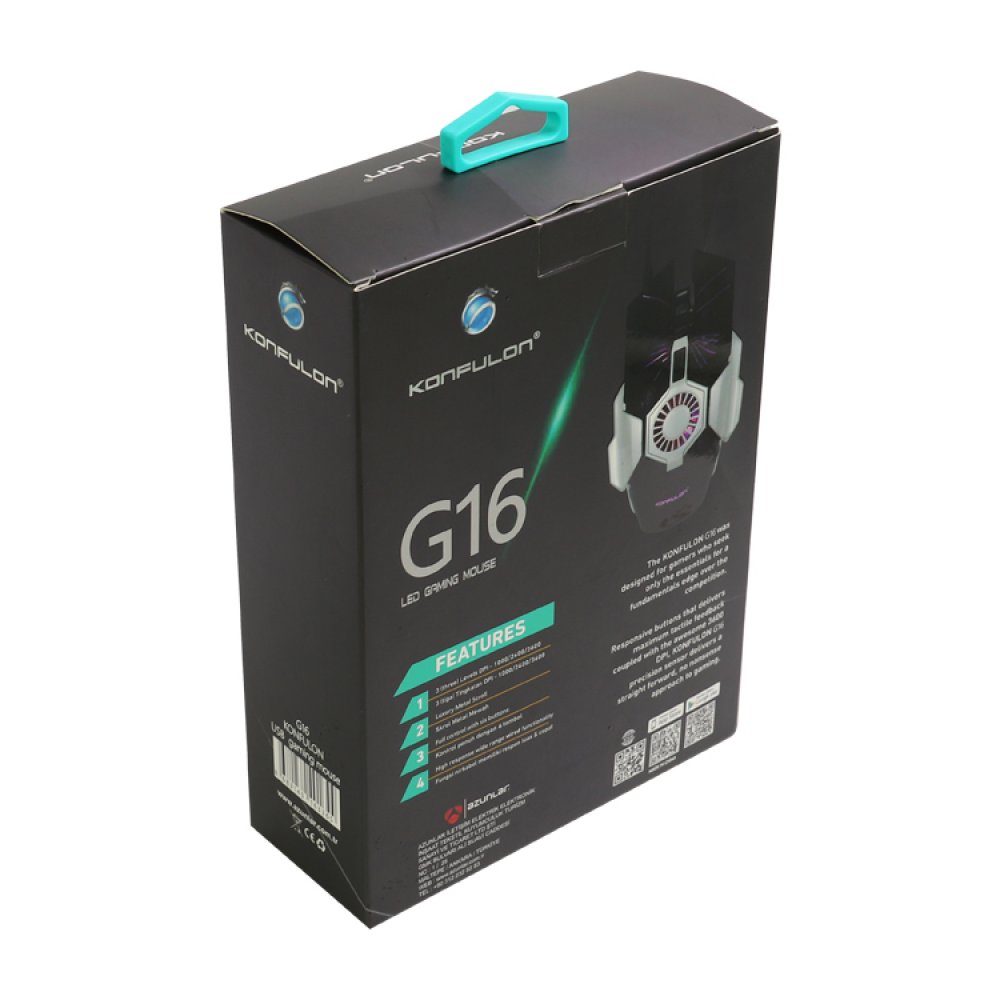 CLZ942 G16 Rgb Işıklı Kablolu Gamer Mouse - Ürün Rengi : Siyah