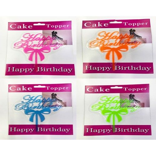 CLZ192 Happy Birthday Fiyonk Cake Topper 4 Adet