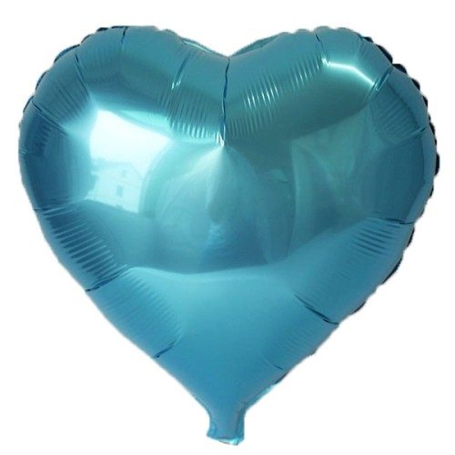 CLZ192 Açık Mavi Kalp Folyo Balon 45 Cm.