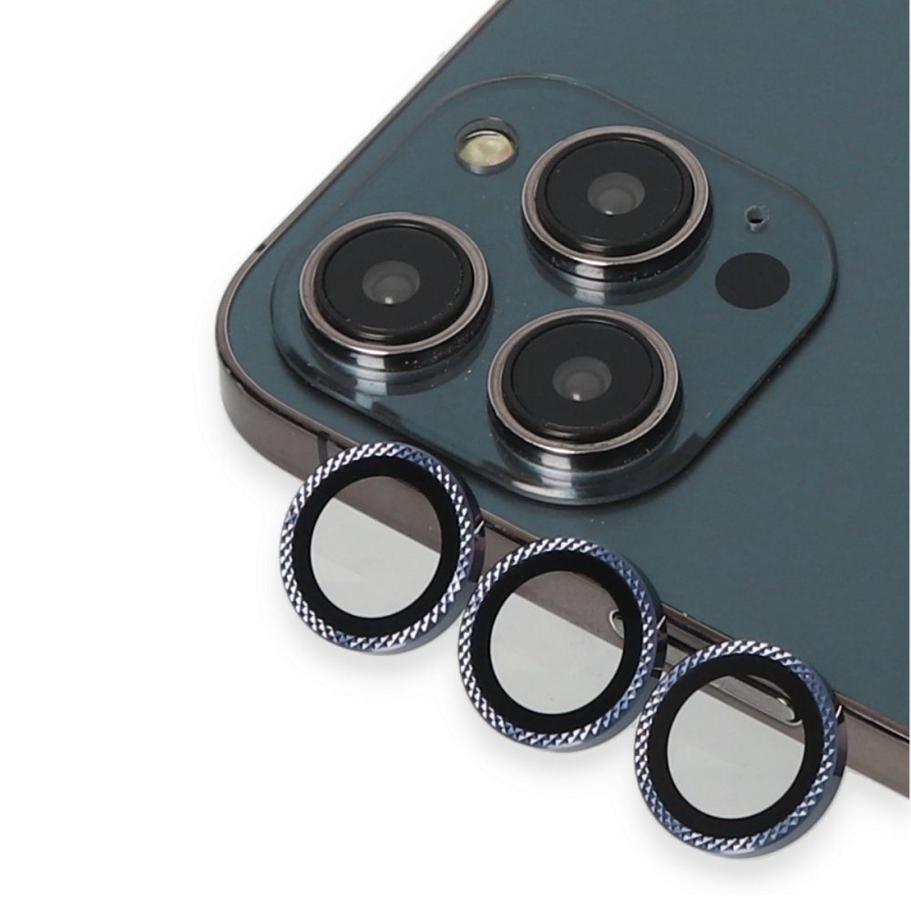CLZ942 Urr İphone 15 Pro Rhomb Snakeskin Ar Kamera Lens Koruyucu - Ürün Rengi : Lacivert