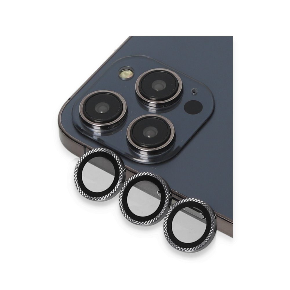 CLZ942 Urr İphone 15 Pro Rhomb Snakeskin Ar Kamera Lens Koruyucu - Ürün Rengi : Natural Grey