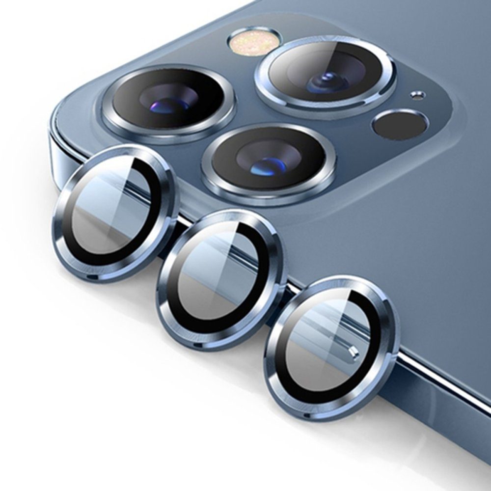 CLZ192 Urr İphone 15 Pro Titanium Alloy Kamera Lens Koruyucu - Ürün Rengi : Mavi